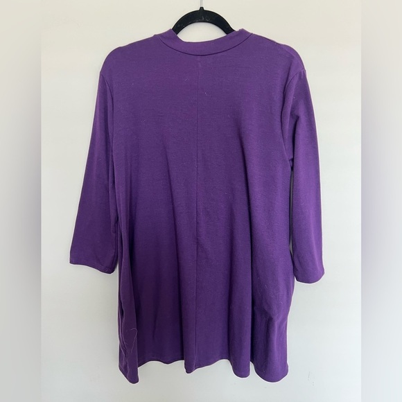 Zenana Outfitters Purple Relaxed Cut Out Tunic Size L - Picture 2 of 6